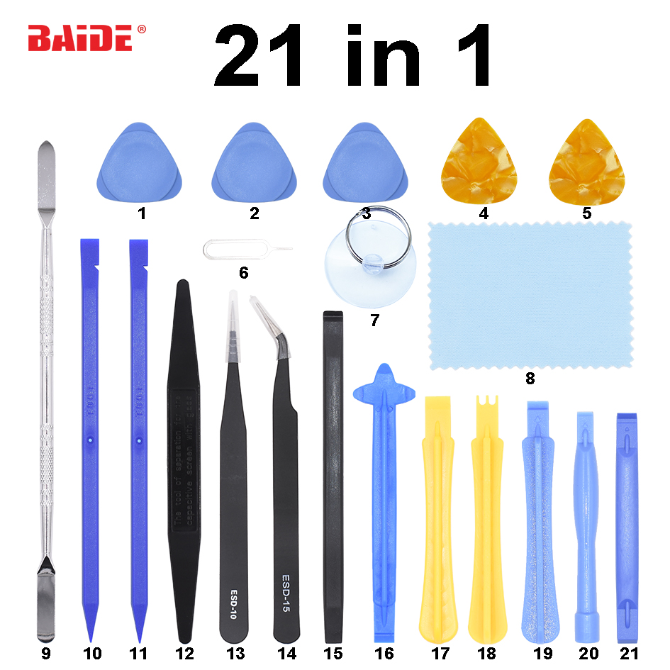 

21 in 1 Mobile Phone Repair Tools Kit Spudger Pry Opening Tool Set for iPhone iPad Samsung Cell Phone Hand Tools Set