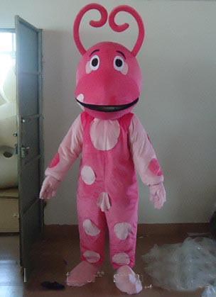 

2018 High quality Light and easy to wear a pink insect mascot costume with white spots for sale, As picture