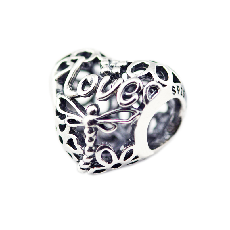 925 Sterling Silver Beads Simple Promise of Openwork Charm Fit Europe brand DIY Bracelets For Women Jewelry Accessories-image-411662025
