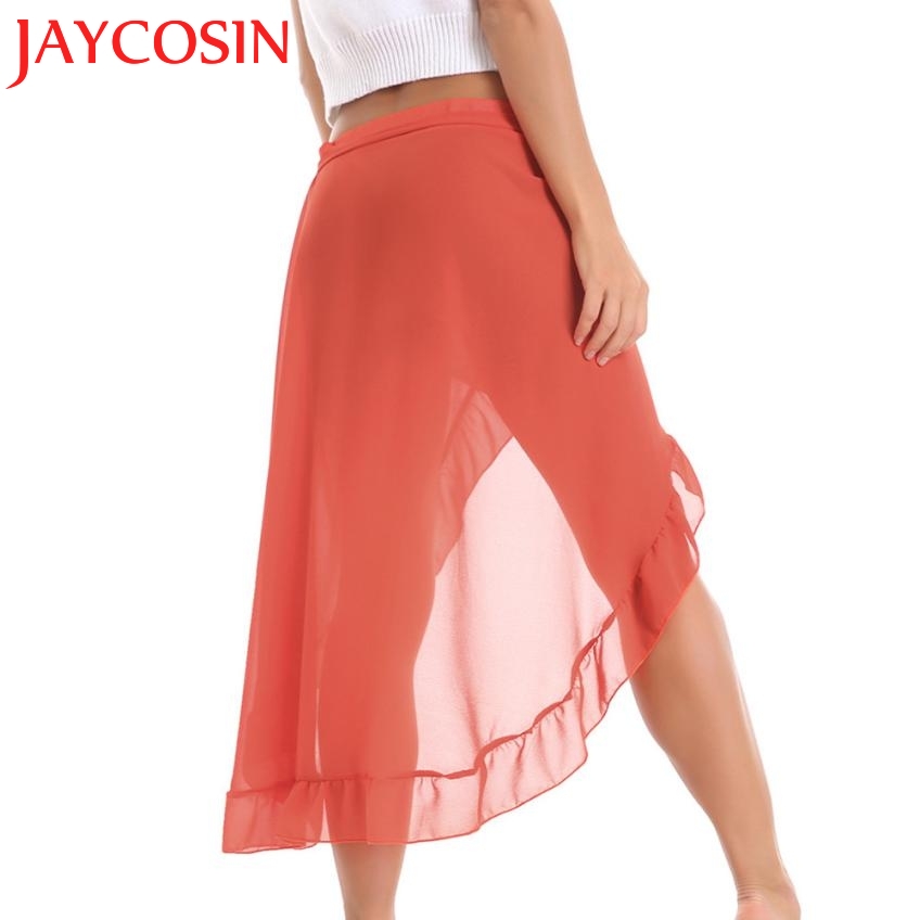 

JAYCOSIN 2018 Women Ruffles Chiffion Bikini Cover Up Beach Sunscreen Bandage Swimwear Skirt skirts womens Dropshipping July 18, As pic