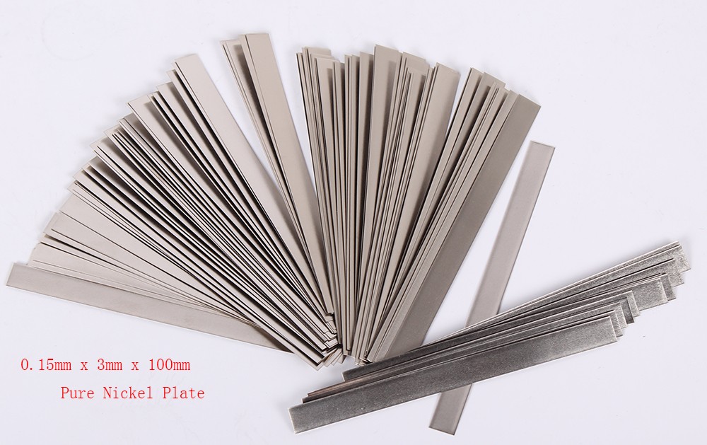 

0.15mm x 3mm x 100mm 100pcs Pure Nickel Plate Strap Strip Sheets 99.96% for Battery Spot Welding Machine Welder Equipment Tools