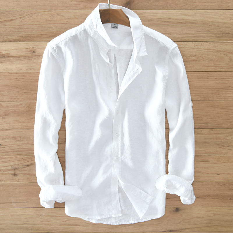 white linen dress shirt mens