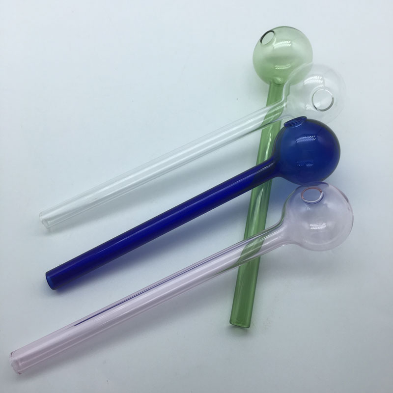 

6.0 Inch 15cm Length Glass Oil Burner Pipe Colored Pyrex Oil Burner Pipes Bubbler Glass Pipe Smoking Water Hand Pipes