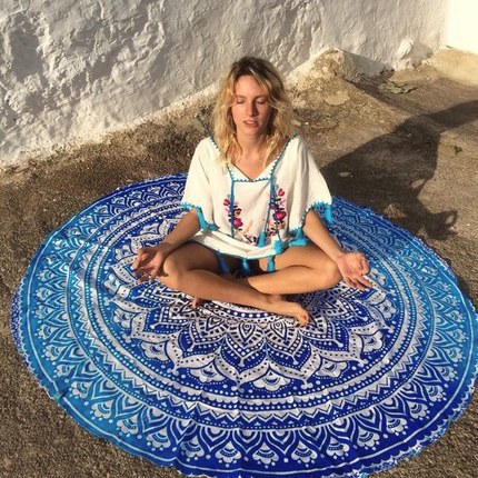 

new fashion Chiffon printed beach towel Round Hippie Tapestry Beach Throw Roundie Mandala Towel Yoga Mat Bohemian
