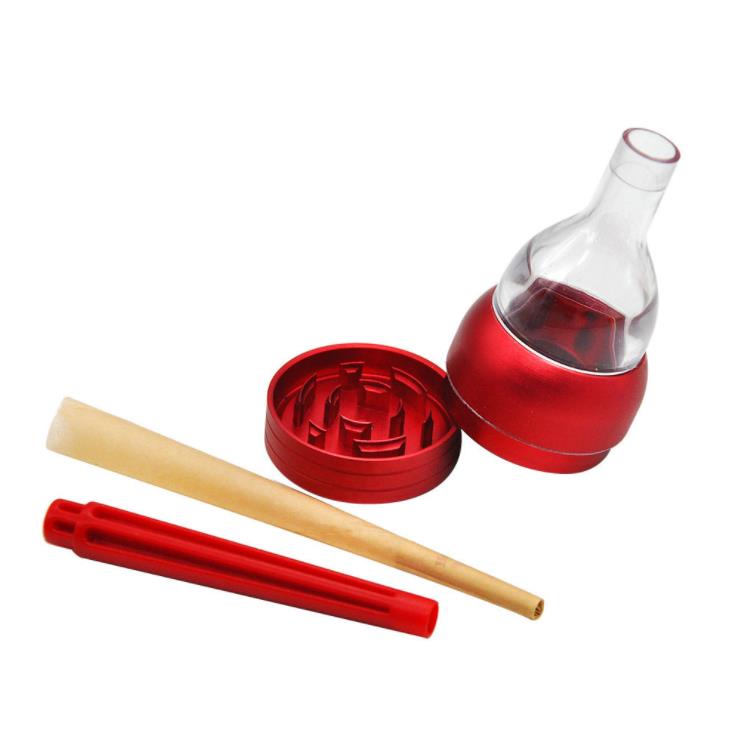 

New type metal smoke grinder with cigarette rod grinder, portable smoke grinder, aluminum alloy two layer smoke grinder.