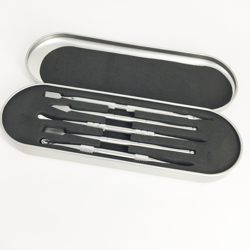 

Hot Sale Dab Tool Kit Wax Dabber Tool Set Aluminium Box Packaging for Dry Herb Vaporizer Pen Wax Atomizer Titanium Nail Dabber Tool