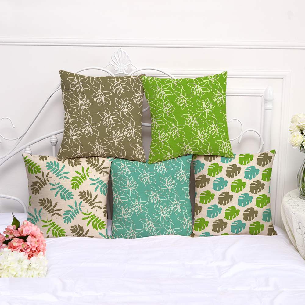 

Plants Flower Print Cotton Flax Pillow Case Cover Car Sofa Pillow Sham Armchair For Living Room Bedroom Study Room Dining Room Hotel MYJ 035, As picture
