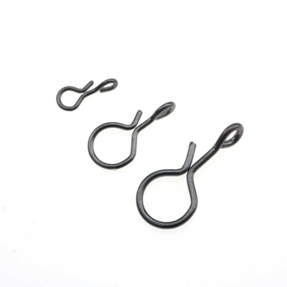 

Rompin 100pcs/lot Fly Fishing Snap Hooks Quick Change For Flies Hooks And Lures Carbon Steel Fishing Snaps Accessories S M L
