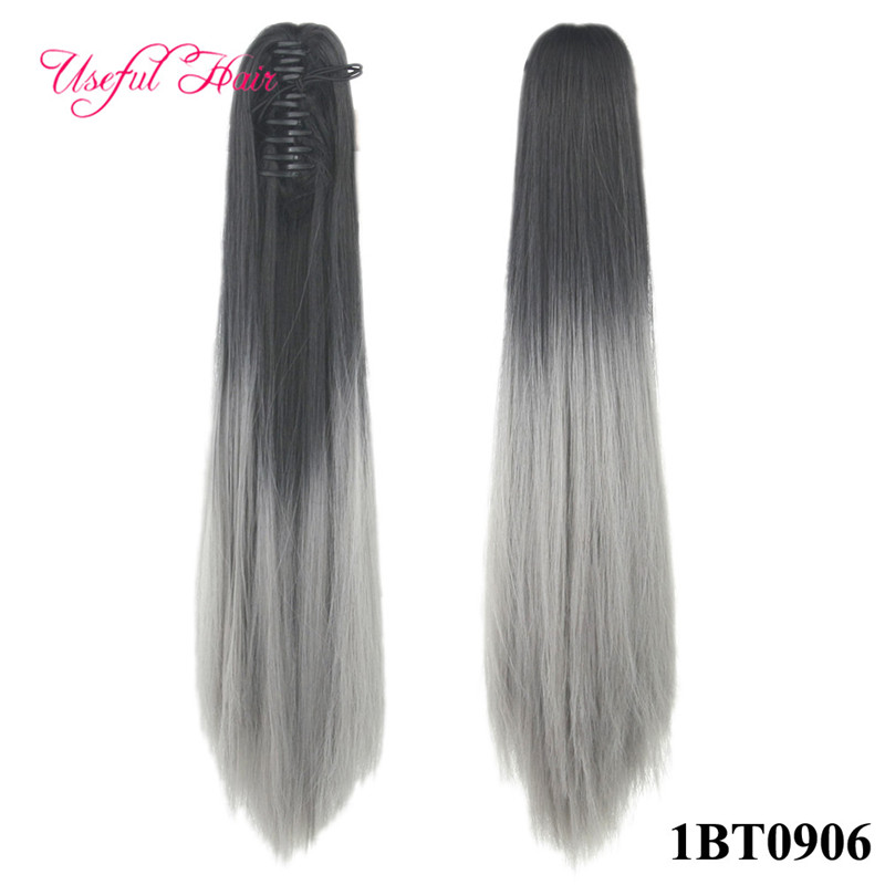 

Valentines gift ponytail claw clip hair extension long Synthetic Hair Extensions Pony Tail 24'' Straight Synthetic Clip In Hair ExtensioN