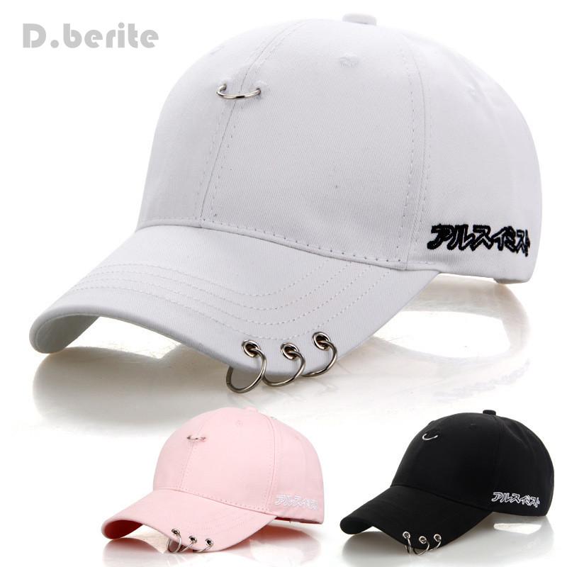 

Mens Snapback Hats Fashion K Pop Iron Ring Hats Adjustable Baseball Cap Unisex Caps Snapback Hip Hop Caps, Pink