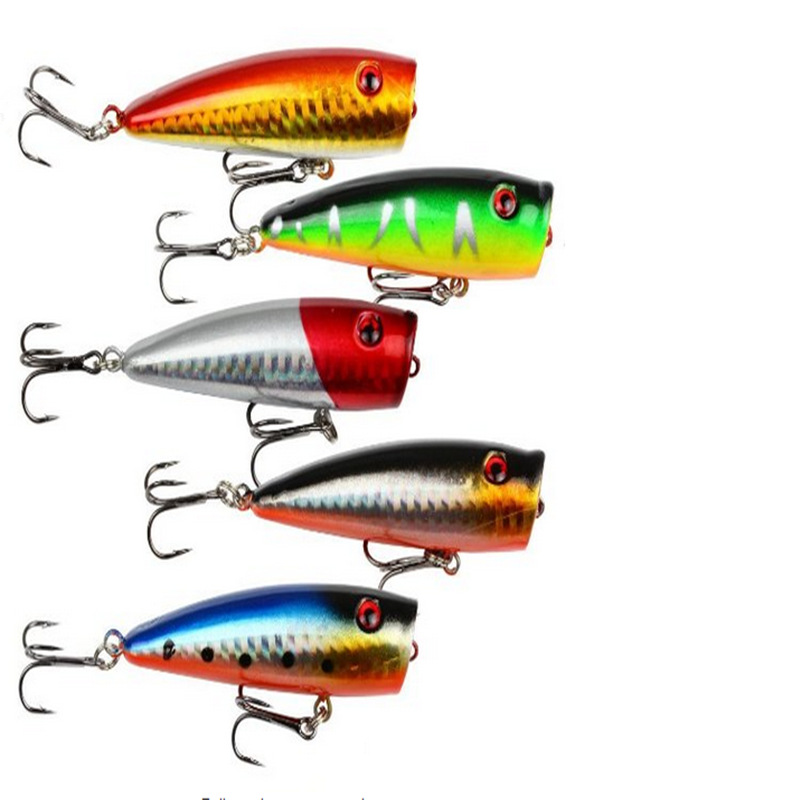 PO027 100PCS 9G 7CM Swim bait Popper fishing Wobblers Top Water Fishing Lure Fishing Tackle isca Artificial pike Hard Bait-image-414443800
