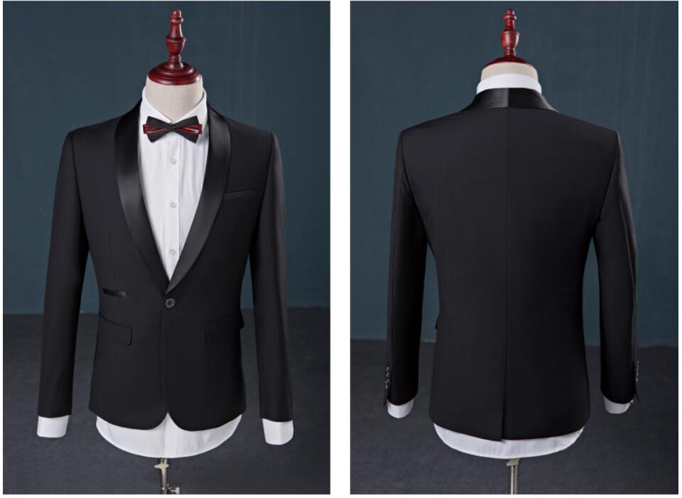 

Hot Sale trustworthy One Button Groomsmen Shawl Lapel Groom Tuxedos Men Suits Wedding/Prom Best Man Blazer ( Jacket+Pants+Tie, Same as image