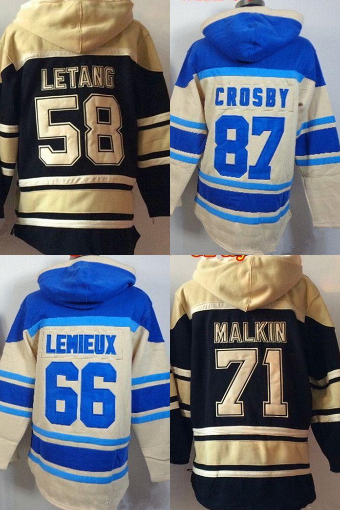 2016 Nouveau, chandails de hockey sur glace Evgeni Malkin Hoody 71 hommes 87 Sidney Crosby 81 Phil Kessel 66 Mario Lemieux Sw