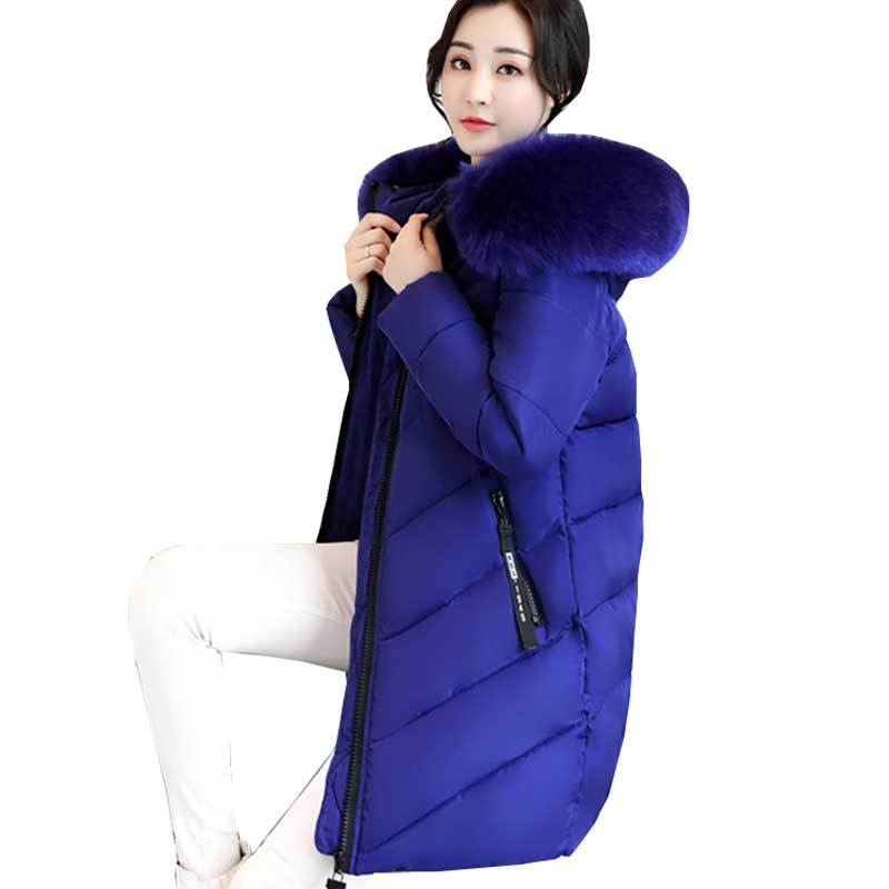 Thicker Big Fur collar winter jacket women 2018 New Ukraine 6XL Plus size womens down jackets Hooded Long Coat Female Parkas 274 S18101501