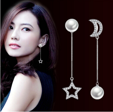 

Top quality zircon pearl silver earrings, jewelry, and anti allergic temperament ear clip earrings, earrings small jewelry wholesale 20 Lots