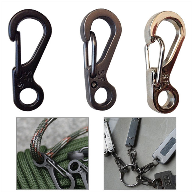 

EDC Mini Keychain Spring Clasps Climbing Carabiners Camping Bottle Hooks Paracord buckle Accessorie Tactical Survival Gear