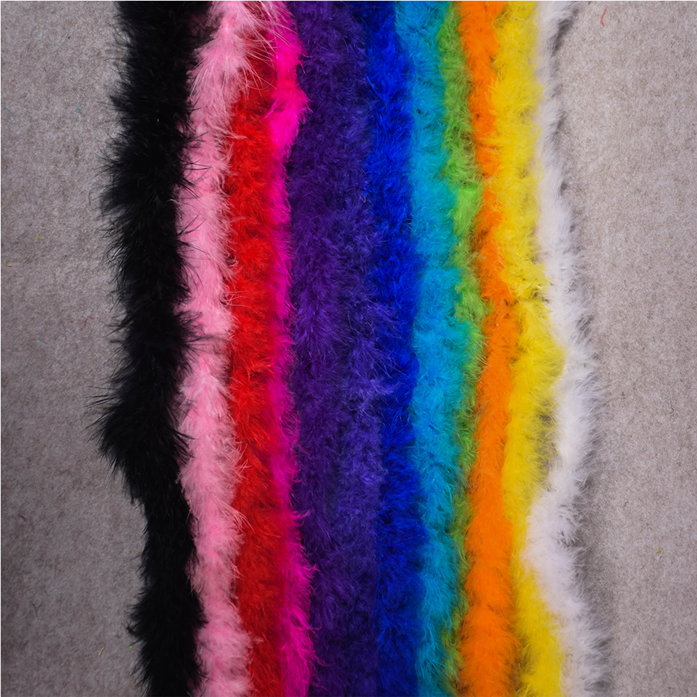 

2meters /pc Length Fluffy Feather Boa Christmas Decor Marabou Feather Boa Plumes For New year Decoration Turkey Feather