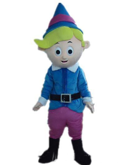 

2018 Discount factory sale Good quality a thin little boy mascot costume with blue shirt for adult to wear