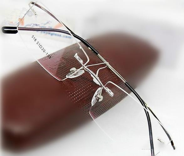 

Retail 1pcs non-screw rimless optical glasses frames memory titanium eyewear for prescription many colors 518