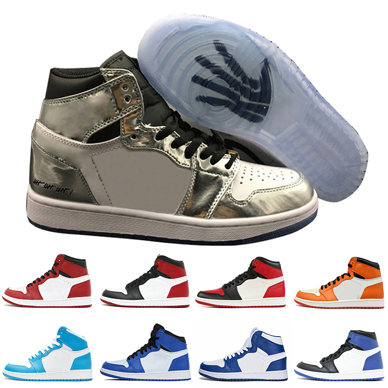 

1 1s top 3 Banned Bred Toe Chicago OG 1s Game Royal Blue mens basketball shoes sneakers Shattered Backboard men sports designer trainers, #08 bred banned(side with red tick)