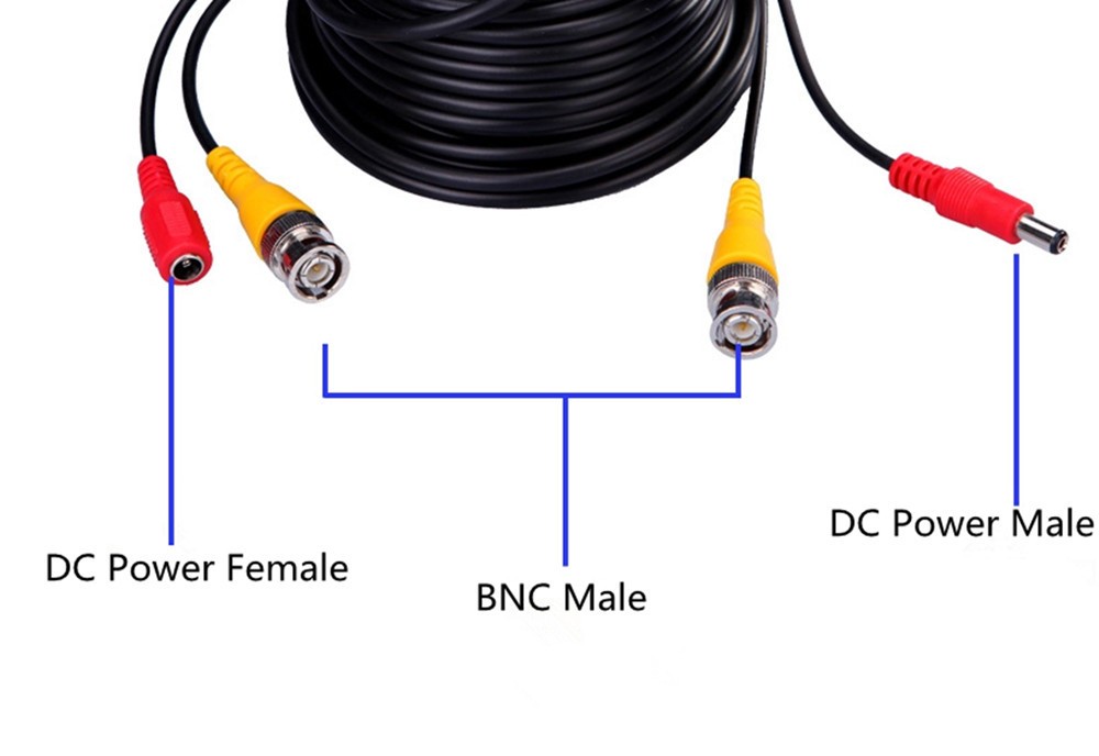 

RG58 BNC Video DC Power Security Cable for CCTV Surveillance Camera DVR System