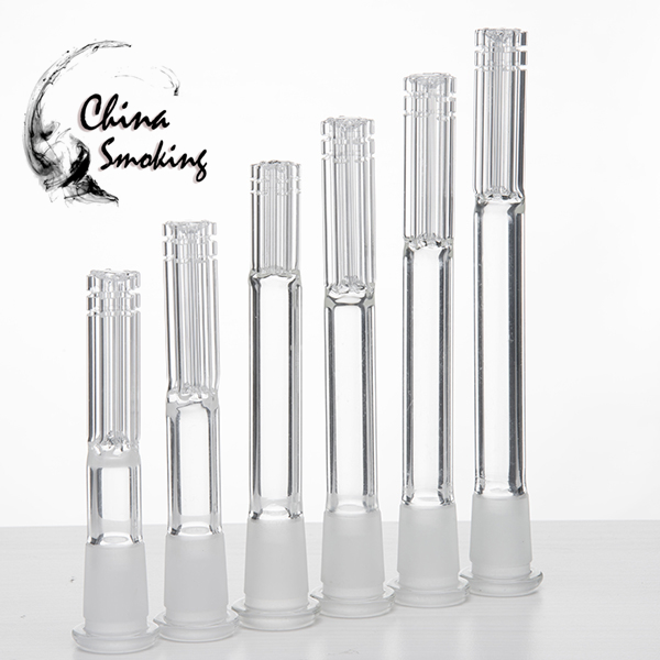 

Glass Downstem With 6 Armed smoking Connector 14mm Female To 18mm Male 14F-18M Tube Frosted Joint Dropdown for Water Pipe