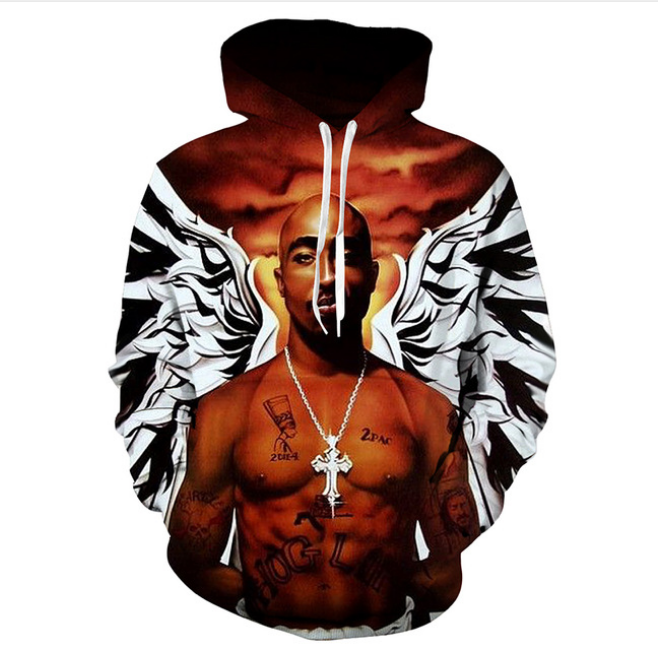 2018 Nouveau Mode Couples Hommes Femmes Unisexe HD 2Pac Tupac Drôle 3D Imprimer Hoodies Pull Sweat Veste Pull Tops CLM013