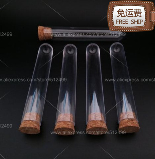 Livraison gratuite!!! Tubes à essai en plastique avec bouchon en liège, 100 pièces, 12x100mm, fond rond
