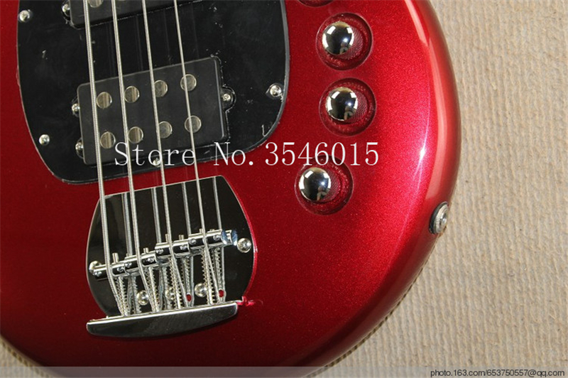 Free shipping Real photos Hot Selling High Quality 2018Active Pickup Musicman Bongo red 4 String Music Man Electric Bass Guitar-image-429009662