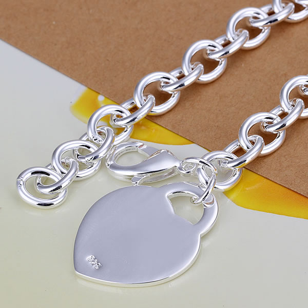 Bracelet en argent sterling fine 925 pour femmes hommes, mode 925 Silver chaîne cardiaque 8inch Bracelet Italie 2020 Nouvelle Arrivée Noël Best G