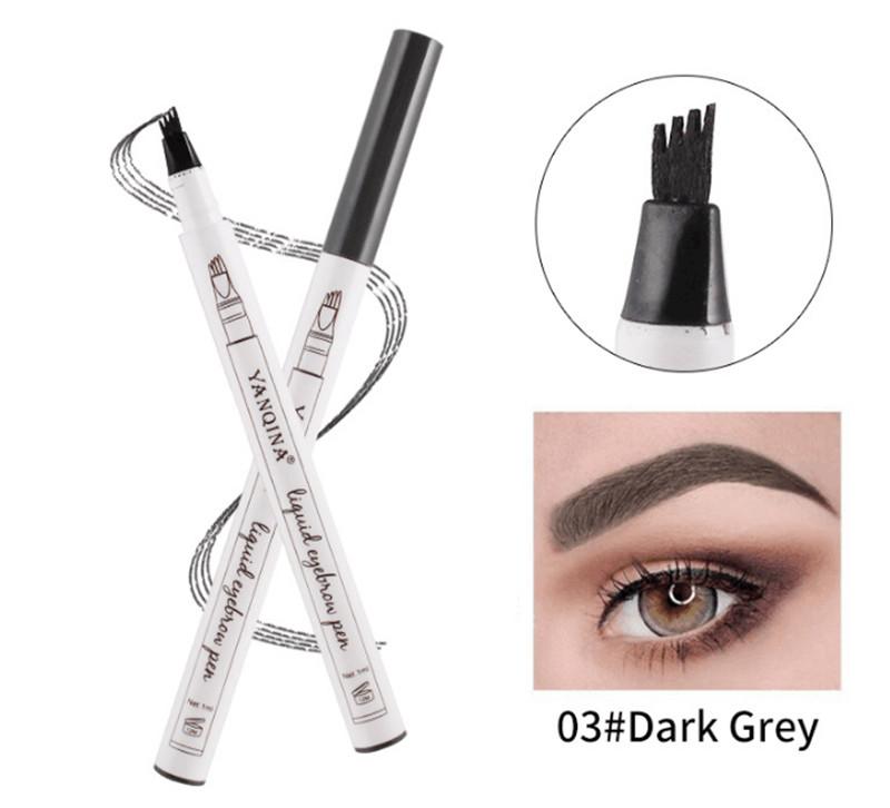 NEW makeup Hot Brand Yanqina Liquid Eyebrow Pen Eyebrow Enhancer 3 Colors Double Head Waterproof DHL-image-423432811