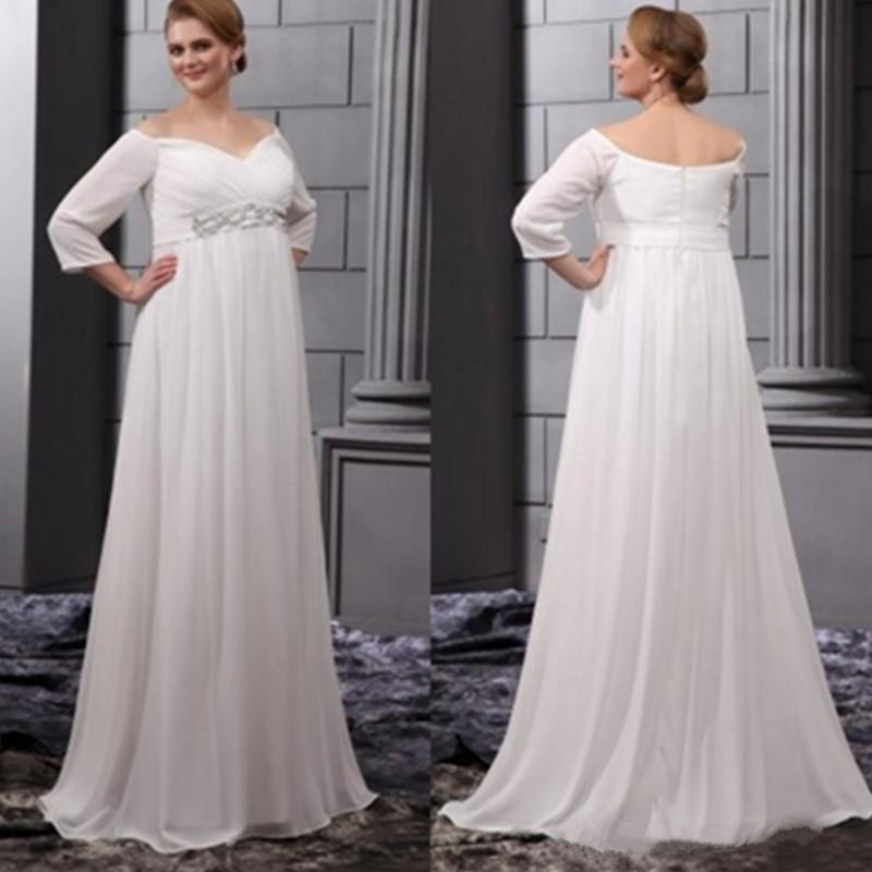 

Plus Size A-Line Wedding Dresses Chiffon Simple Summer Beaded Sash Long Sleeves Bridal Gowns Custom Made Wedding Dress, Black
