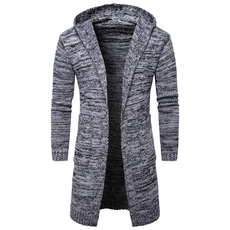 2018 New Mens Knitting Cardigan Autumn Winter Hooded Warm Coat Jacket Outerwear Casual Winter cardigan sweaters D18101006