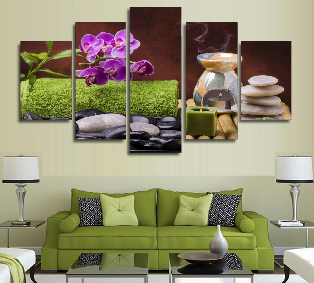 

5 Pieces/set Spa Still life Wellness Relax Printed Canvas Painting Wall Art Pictures Home Decoration for Living Room Unframed