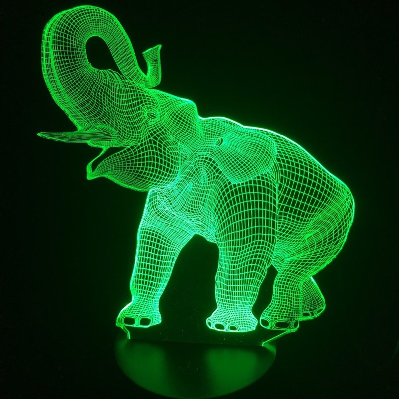 

Amazing 3D Illusion LED Table Lamp Night Light with Animal Elephant Shape Touch 7 Colors Change Effect