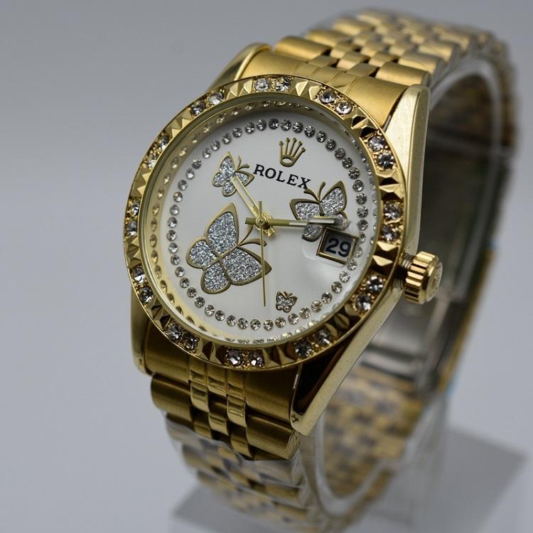

Factory Outlet Store! Ladies Stainless Steel Waterproof Calendar Watch Ladies Luxury Fashion Rhinestone Watch Student Couple Quartz Watch, Slivery;brown