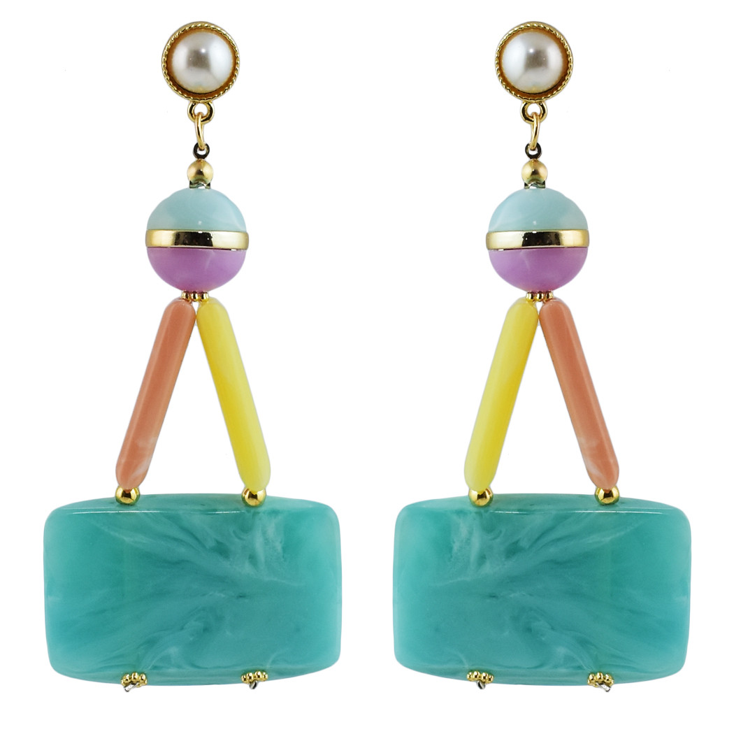 

Idealway Trendy Bohemian Style Resin Drop Earrings For Women Design Jewelr