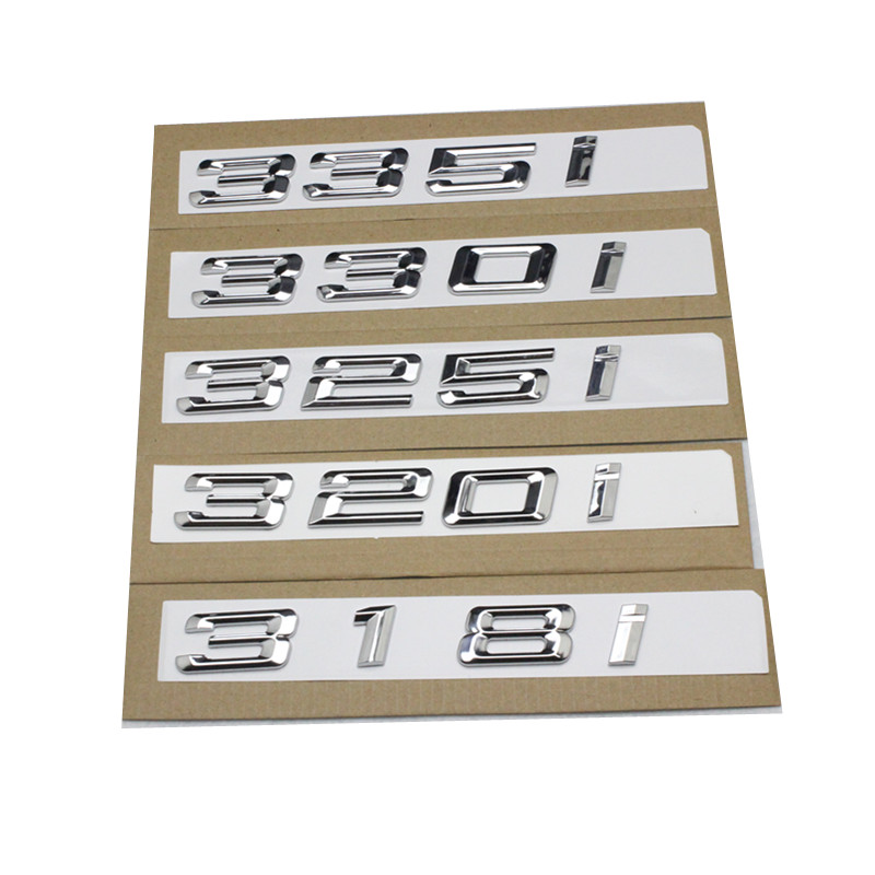 1 pièces nouveau argent et noir 318i 320i 323i 325i 330i 335i coffre de voiture emblème lettrage Badges Logo pour BMW série 3 F30 F31 F34 E90 E46