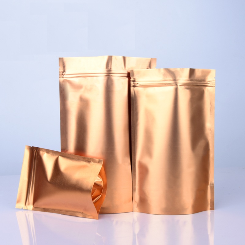 

Stand Up Gold Aluminum Foil Bag For Dried Food Snack Powder Package Resealable Doypack Mylar Package Bag LZ1830