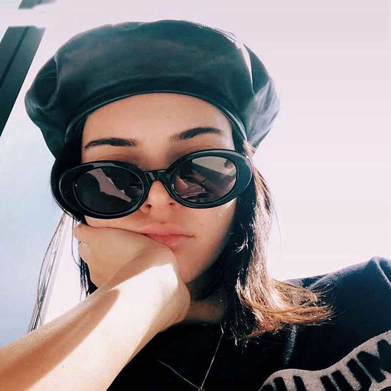 

New Oval sunglasses Ladies Cat Eye Sunglasses 2018 Women Vintage Brand Small Round Sun Glasses for Women Female Oval Glasses UV400, White;black