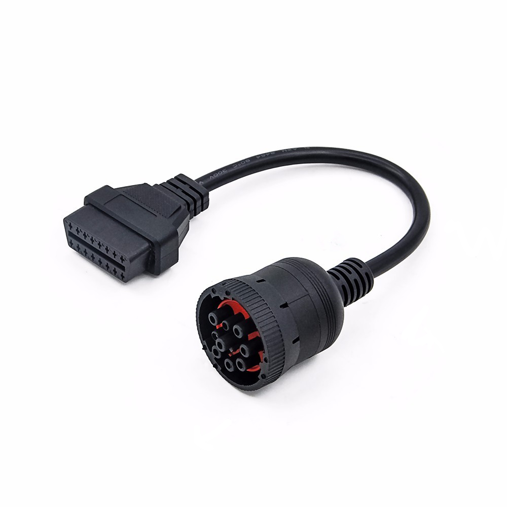 Adaptateur de port de camion Deutsch J1939 9 broches à OBD OBD2 OBDII femelle 16 broches Connecteur de diagnostic de camion Câble