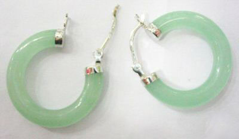 

Valentine's Day Women Jade Gold&Silver Plated Hoop Earrings Jewelry Girls Gift<<<free shipping