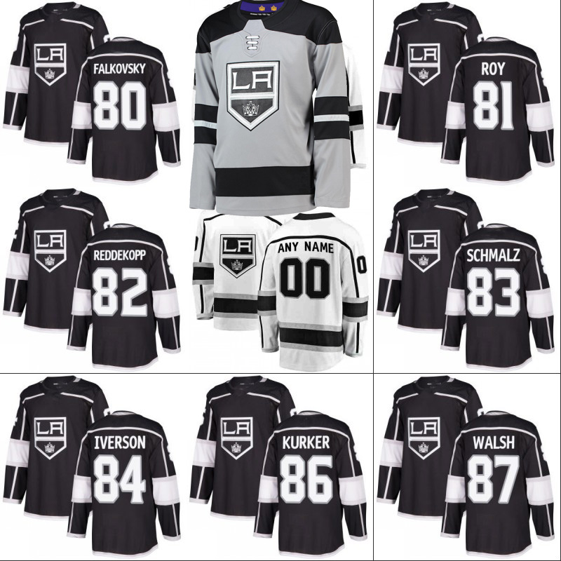 

#88 Jarome Iginla Jersey Los Angeles Kings 78 Alex Iafallo 82 Chaz Reddekopp 86 Sam Kurker Custom Hockey Jerseys Black White Free Shipping, Black;red