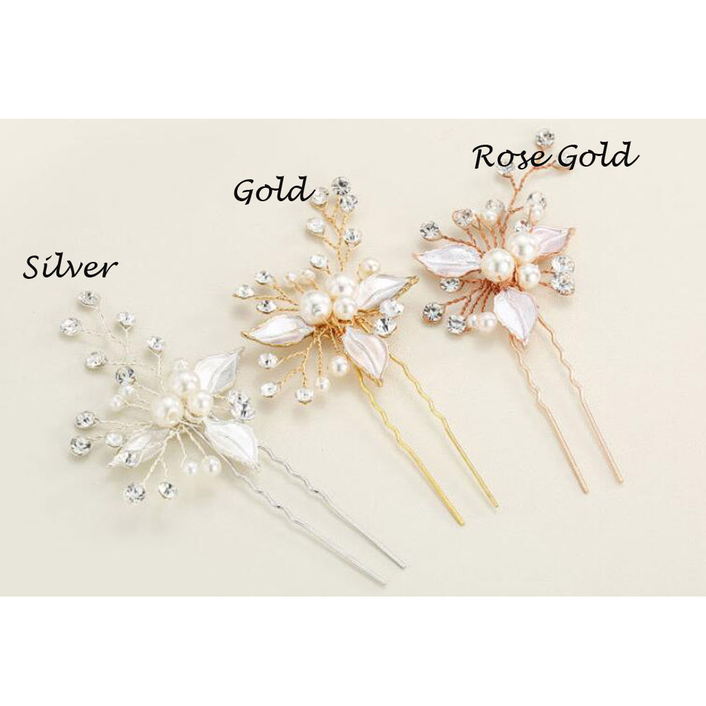 

New Arrival Wedding Hair Pins for Bridal Crystals Pearls Bridal Hair Pins Headpieces