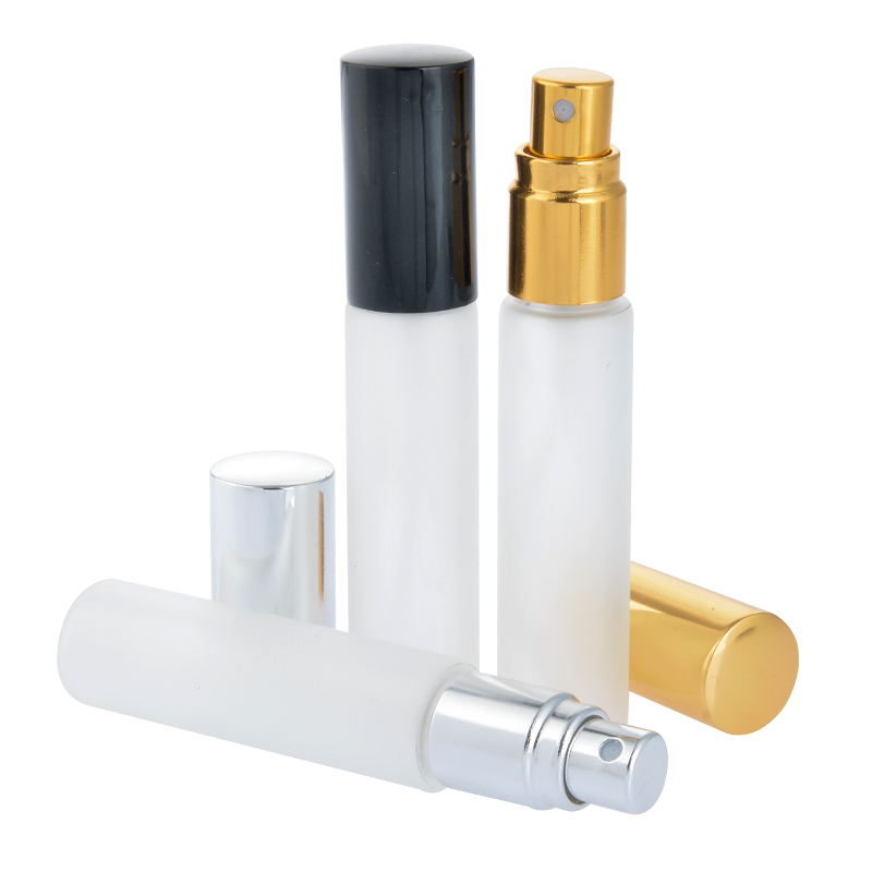 

1000pcs/lot 10ml Portable frosted Glass Perfume Bottle Aluminum Atomizer Empty Cosmetic Container Sample Glass Vials Parfum Bottle New