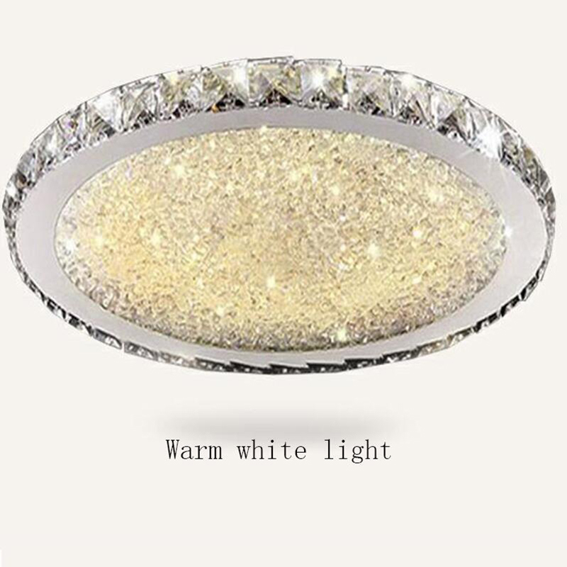 

Luxury Round Led Crystal Ceiling Light Ultrathin 6cm Flush Mount Lights Fixture Mixed Crystals for Living Room Bedroom Kitchen