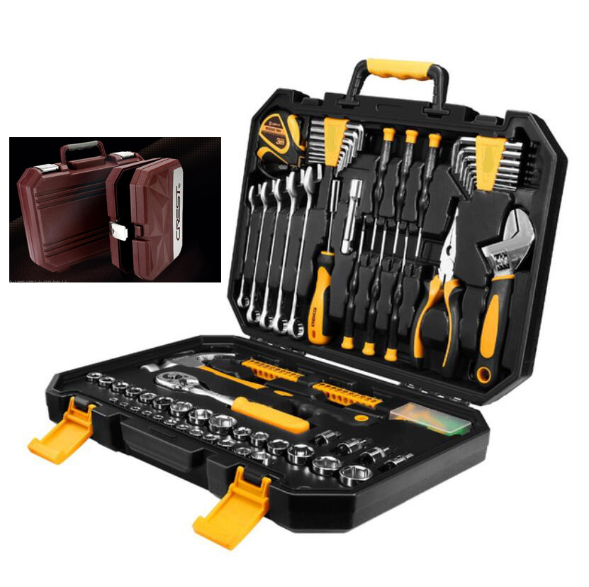 

New 127 pcs Set Socket Wrench Tool Set Auto Repair Mixed Tool Combination Package Hand Tool Kit with Plastic Toolbox Storage Case