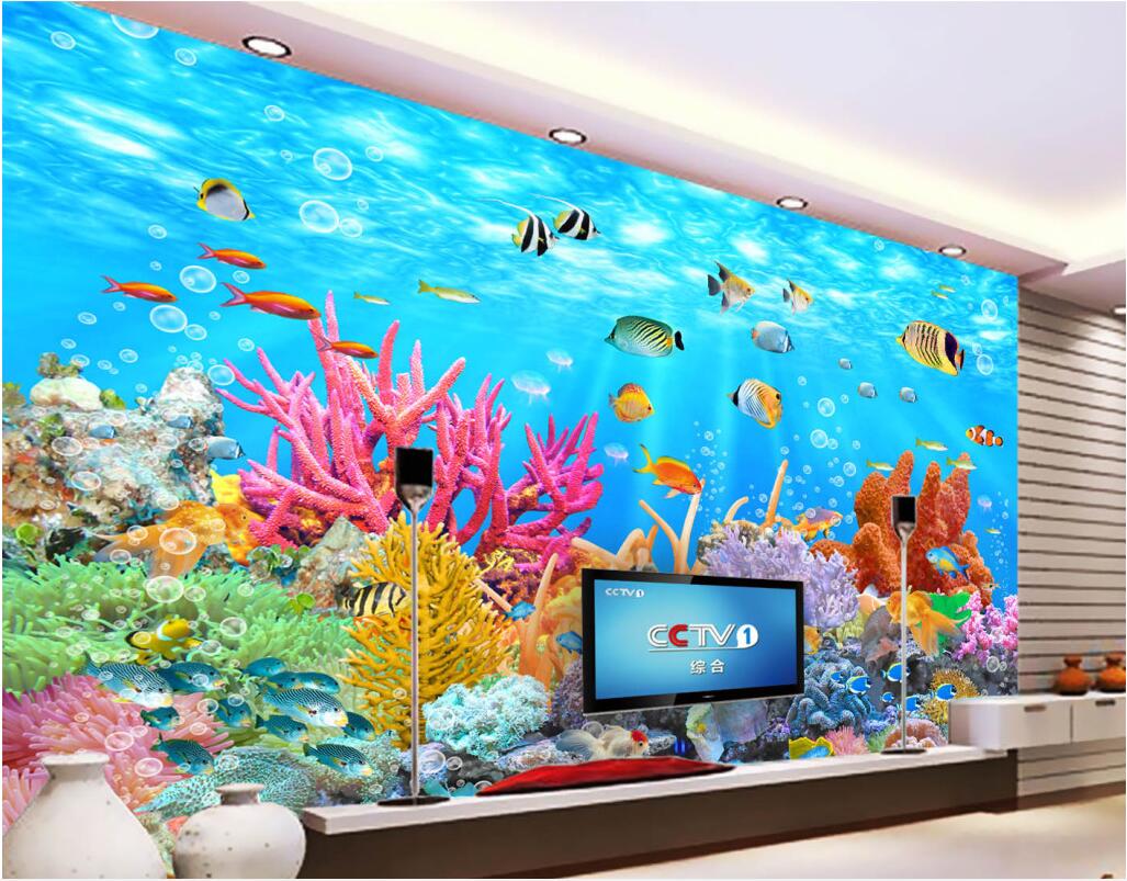 

3d room wallpaper cloth custom photo Coral underwater world wall Home improvement Background wall 3d wall murals wallpaper for walls 3 d, Non-woven