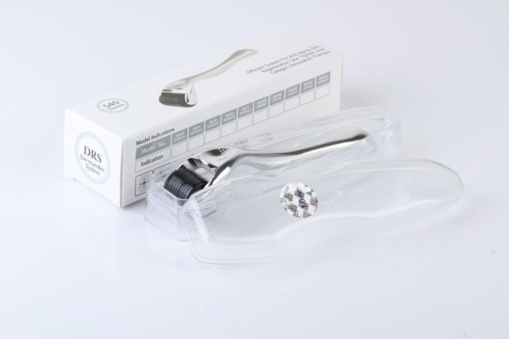 

High Quality Sealed 540 Needle Titanium Microneedle Derma Roller Micro Skin Therapy Silver 0.2mm-3.0mm free shipping