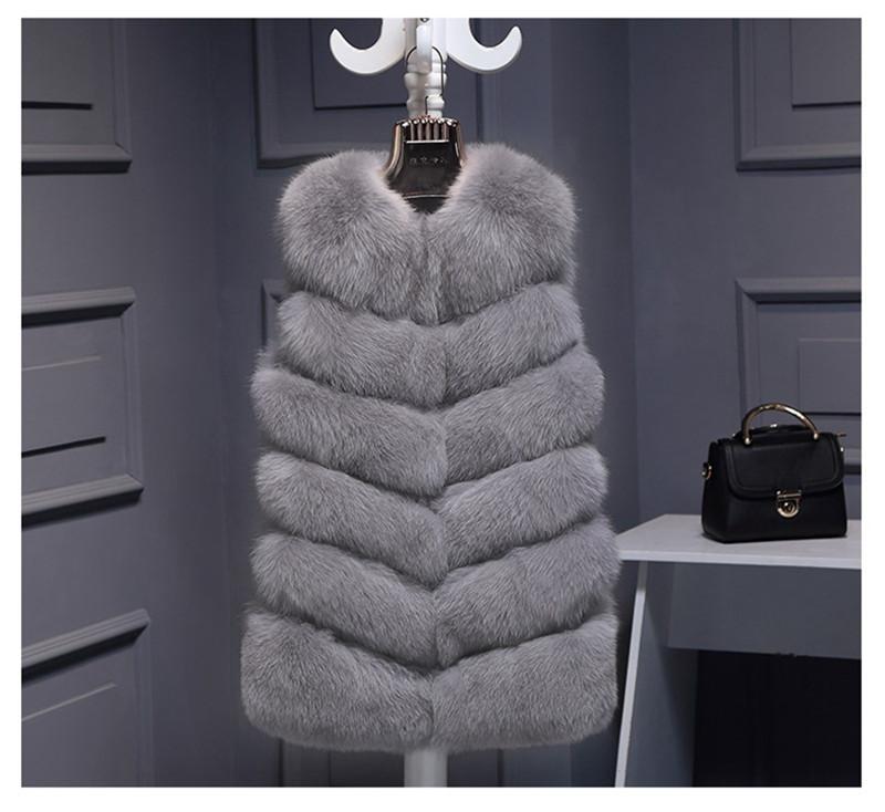 High quality Fur Vest coat Luxury Faux Fox Warm Women Coat Vests Winter Fashion furs Women's Coats Jacket Gilet Veste Plus size 3XL